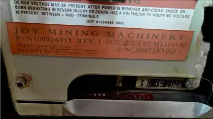 Joy VFD Drive Module Part Number 100726911 for Underground Mining